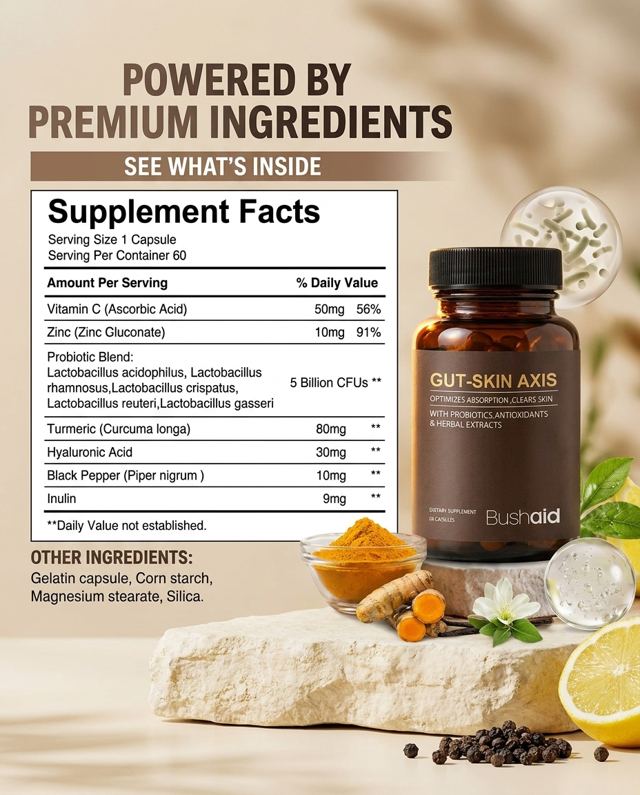 BushAid Gut-Skin Axis Support Capsules